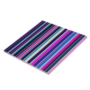 Azulejo De Cerâmica Coleção de faixas azuis cor-de-rosa de tendência