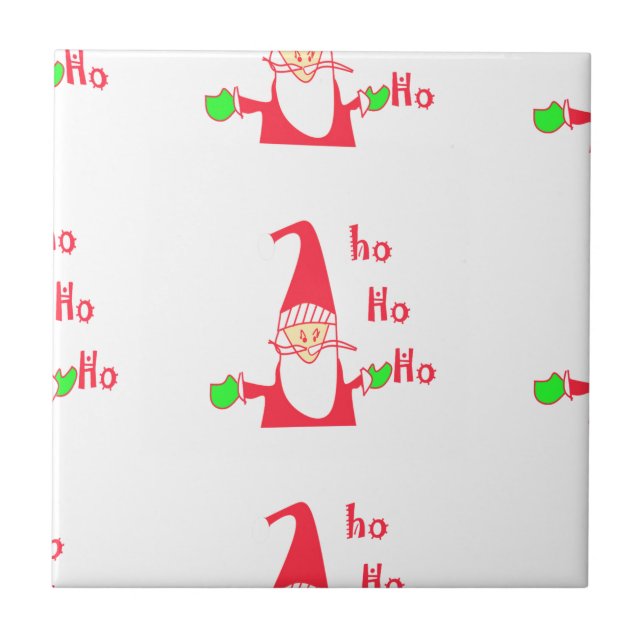 Azulejo De Cerâmica Coleção de Papais noeis de Rato de Cartoon Diverti (Frente)