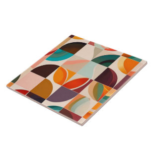 Azulejo De Cerâmica Coleção de quadrados Trendy Retro Abstrato