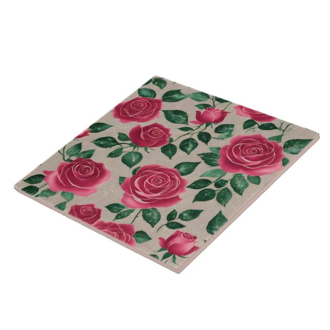 Azulejo De Cerâmica Coleção de Rosas Linen Trendy Beauful (Lateral)