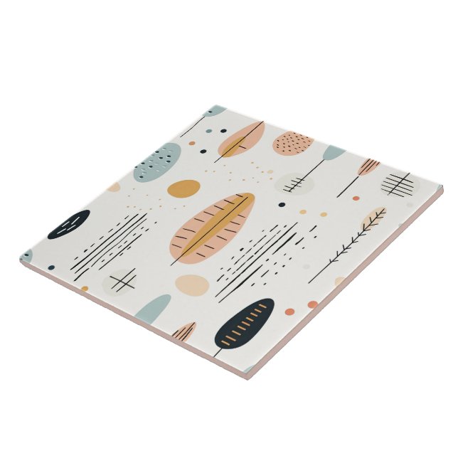 Azulejo De Cerâmica Coleção de tendências do Abstrato de Retro Boho (Lateral)