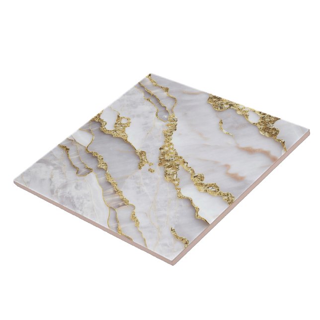 Azulejo De Cerâmica Coleção Dourada Trendy Marble Agate (Lateral)