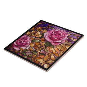 Azulejo De Cerâmica Coleção Elegante de Rosas de Vidro Coleção Popular