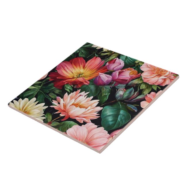 Azulejo De Cerâmica Coleção Floral Popular Vintage (Lateral)