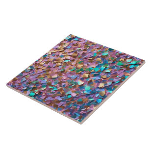 Azulejo De Cerâmica Coleção Holográfica Opal Moderna da Glitter