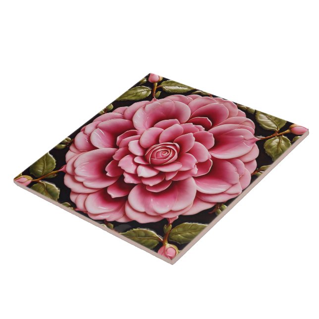 Azulejo De Cerâmica Coleção Linda de Tendência de Rosas Rosa (Lateral)