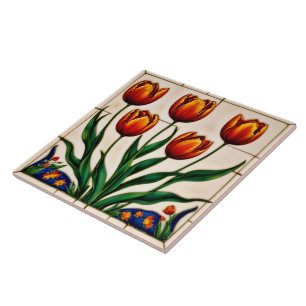 Azulejo De Cerâmica Coleção Linda de Tulipas Modernas