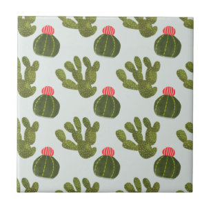 Azulejo De Cerâmica Coleção Llamarama Padrão de Cactus Cute