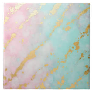 Azulejo De Cerâmica Coleção Luxo Rosa Bege Tendência Soft Mint Dourado