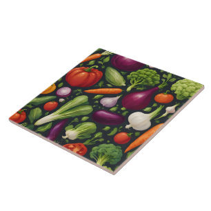 Azulejo De Cerâmica Coleção Moderna de Produtos Hortícolas Felizes e S