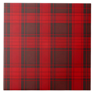 Azulejo De Cerâmica Coleção Moderna Tartan da Xadrez Vermelha Tradicio
