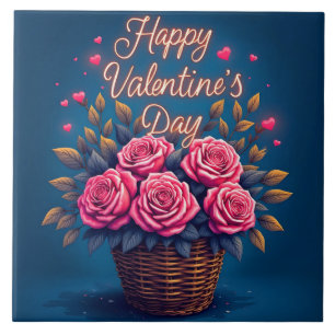 Azulejo De Cerâmica Coleção Popular de Amor Floral Luxuoso e Bonito