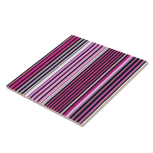 Azulejo De Cerâmica Coleção Popular de Listras Rosa