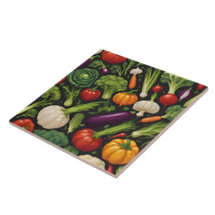Azulejo De Cerâmica Coleção Popular de Produtos Hortícolas Felizes e S