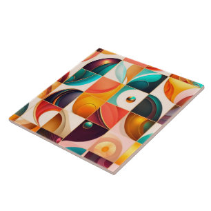 Azulejo De Cerâmica Coleção Popular Retro Abstrato Quadrado