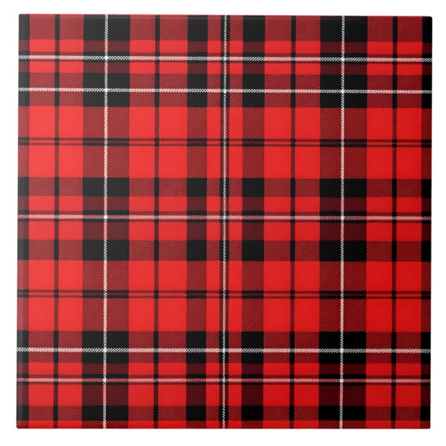 Azulejo De Cerâmica Coleção Popular Tradicional de Tartan Xadrez Verme (Frente)