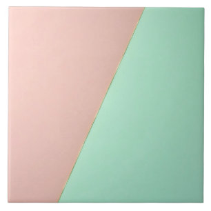 Azulejo De Cerâmica Coleção Rosa Bege Mint Tendência Abstrata