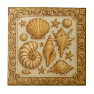Azulejo De Cerâmica Coleção Seashells