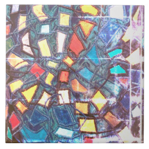 Azulejo De Cerâmica Colheita azul coloração amarela angustiada