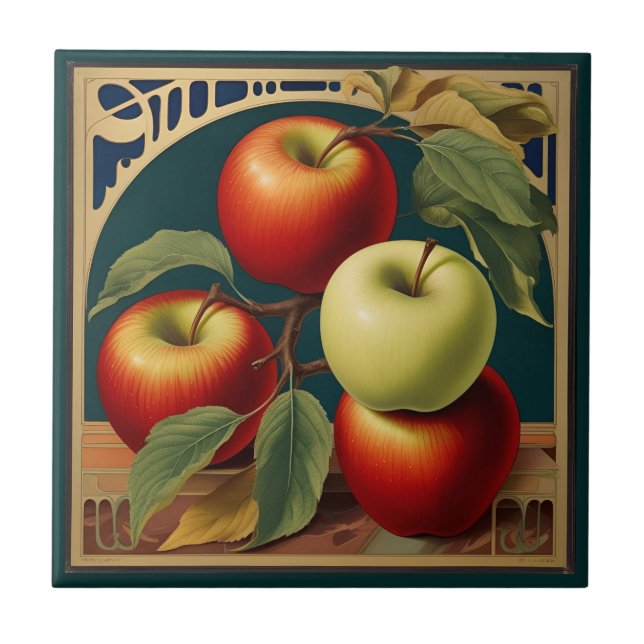 Azulejo De Cerâmica Colheita de Apple (Frente)