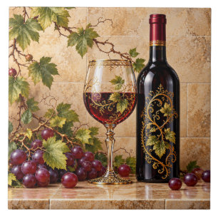 Azulejo De Cerâmica Colheita Outonal Rústica - Vinho & Uva