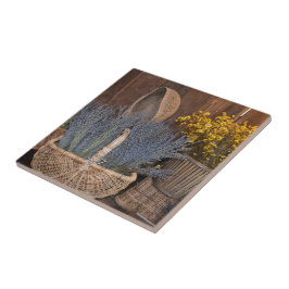 Azulejo De Cerâmica Colheita Rústica de Lavanda