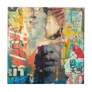 Azulejo De Cerâmica Collage Head