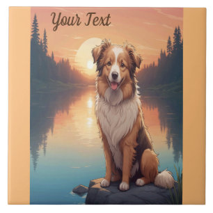 Azulejo De Cerâmica Collie Shepherd por Lake