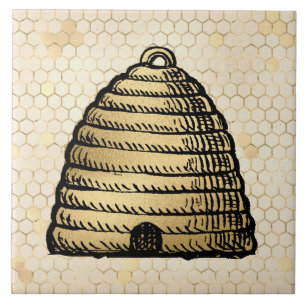Azulejo De Cerâmica Colmeia de Abelhas Rustico Dourado Favo de Mel