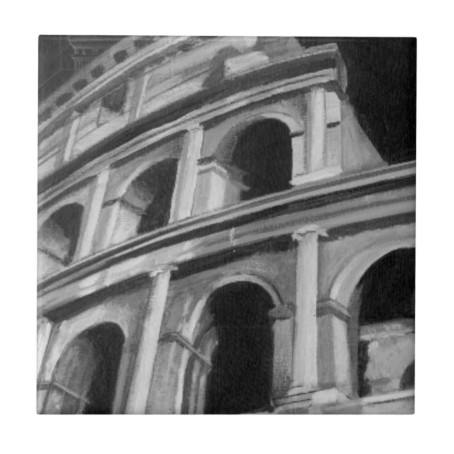 Azulejo De Cerâmica Colo Romano com Desenhos Arquitetônicos (Frente)