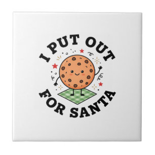 Azulejo De Cerâmica Coloquei Para O Papai Noel Biscoito De Natal