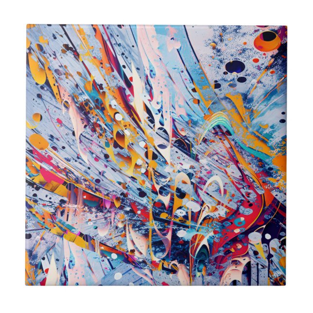 Azulejo De Cerâmica Color Abstract Splatters (Frente)
