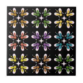 Azulejo De Cerâmica Coloração retrorativa legal l Flor multicolorido l