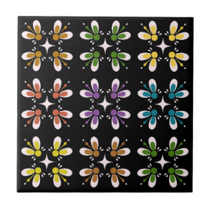 Azulejo De Cerâmica Coloração retrorativa legal l Flor multicolorido l