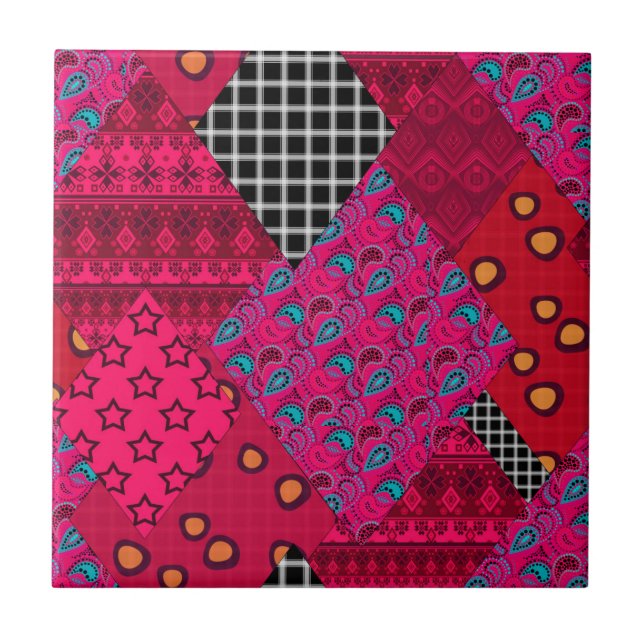 Azulejo De Cerâmica Coloração Vermelha (Frente)