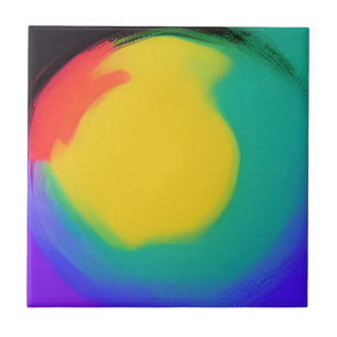 Azulejo De Cerâmica Colorball abstrato art Amarelo vermelho índio verm