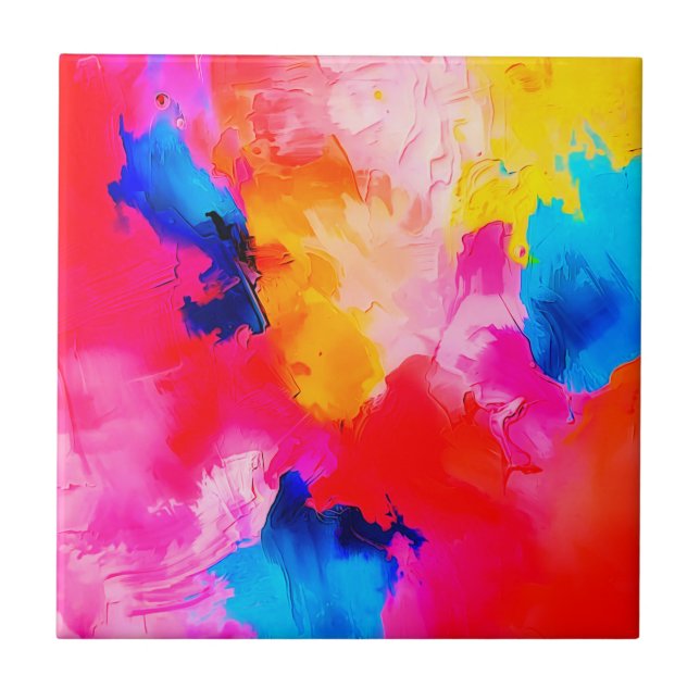 Azulejo De Cerâmica colorful  artistic patches  (Frente)