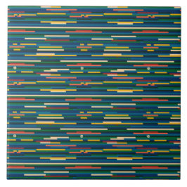 Azulejo De Cerâmica Colorful Horizontal Stripes Abstract Art
