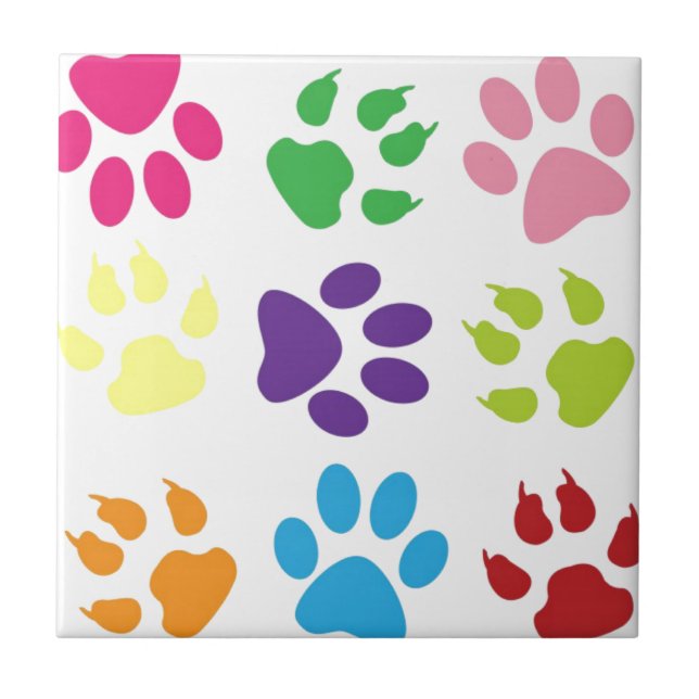 Azulejo De Cerâmica Colorida Canais de Cães (Frente)