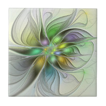 Colorida Fantasy Flor Moderno Abstrato Fractal