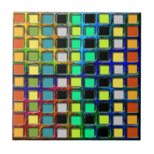 Azulejo De Cerâmica Colorida Grid Tilada por Shirley Taylor
