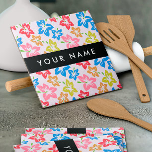 Azulejo De Cerâmica Colorida Hibiscus, Padrão De Flores, Seu Nome