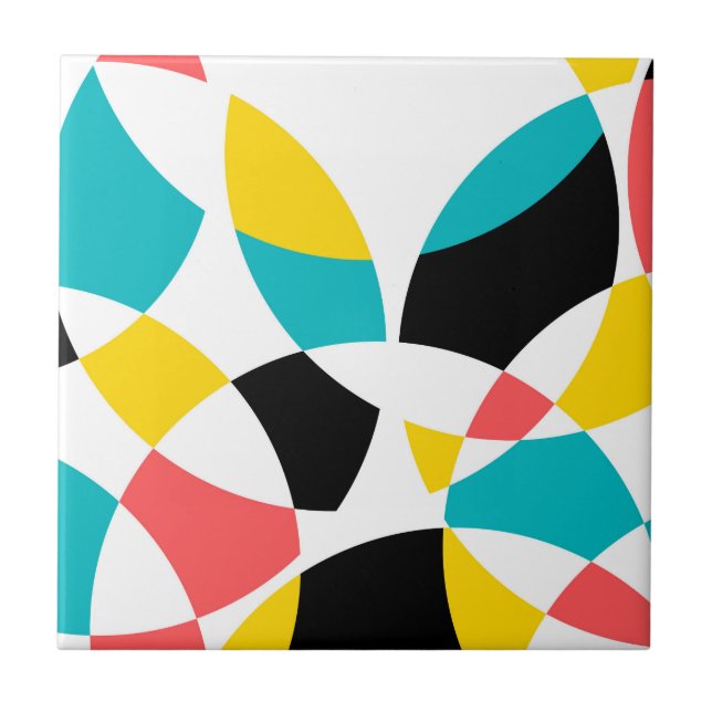 Azulejo De Cerâmica Colorida, moderna, moderna, legal, circular única (Frente)