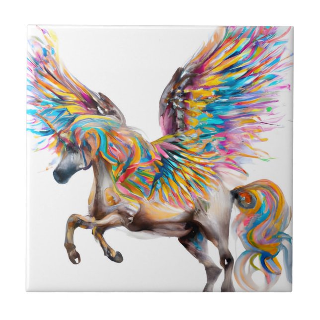 Azulejo De Cerâmica Colorida Pegasus (Frente)