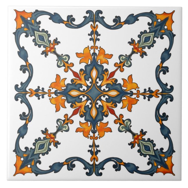 Azulejo De Cerâmica Colorido,Mediterrâneo,mosaico,marroquino, (Frente)