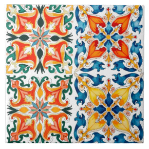 Azulejo De Cerâmica Colorido,mediterrânico,mosaico,