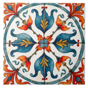 Azulejo De Cerâmica Colorido,mediterrânico,mosaico,