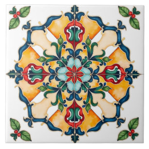 Azulejo De Cerâmica Colorido,mediterrânico,mosaico,