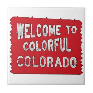 Azulejo De Cerâmica Colorir sinal vermelho de boas-vindas do Colorado