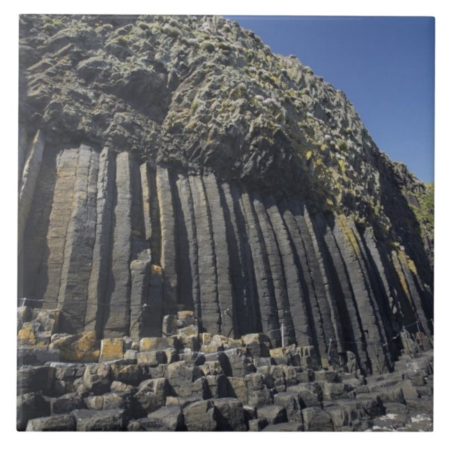 Azulejo De Cerâmica Colunas Basalt por Caverna de Fingal, Staffa, desl (Frente)